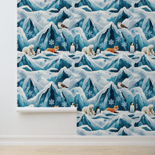 Papier Peint Cool Bleu Arctique Scène Représentation autoadhési