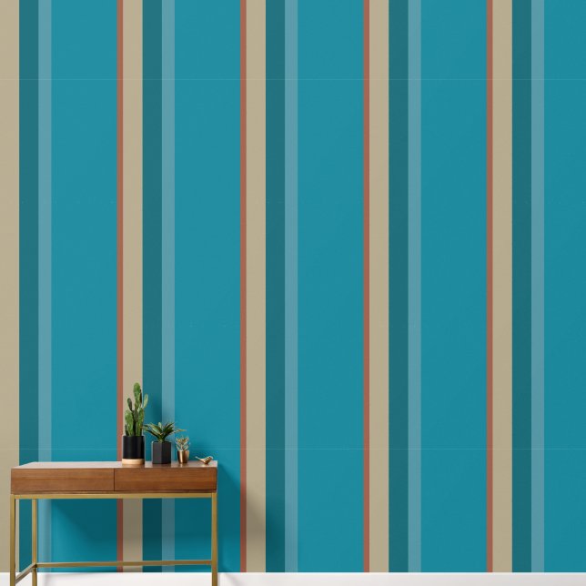 Papier Peint Cool bleu turquoise Aqua Cocoa Barres de champigno (Couloir)