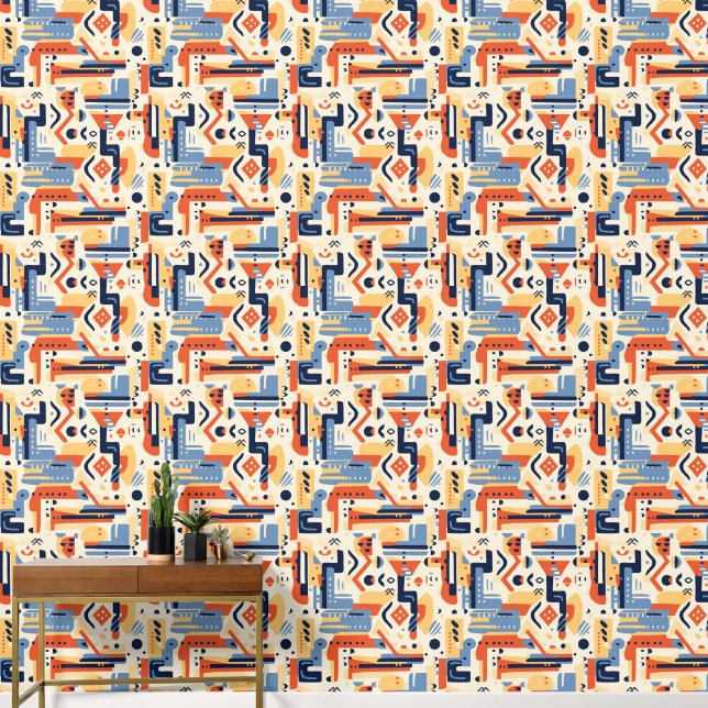 Papier Peint Cool Boho Sud-Ouest carrelé motif (Couloir)