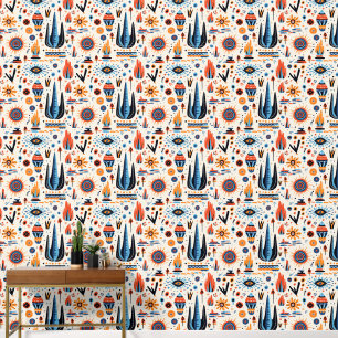 Papier Peint Cool Boho Sud-Ouest motif carrelé