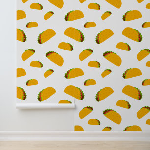 Papier Peint Cool et amusant yummy taco motif blanc