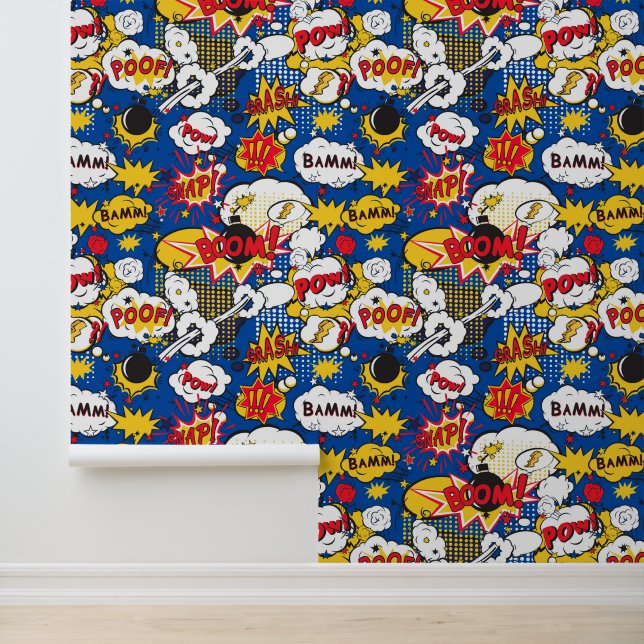 Papier Peint Cool garçons bande dessinée pop carrelée (Application)