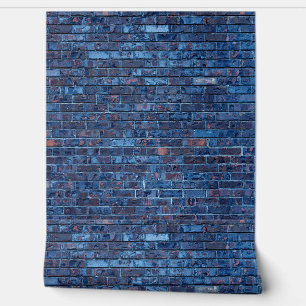 Papier Peint Cool Grunge Bleu Brick Imprimer