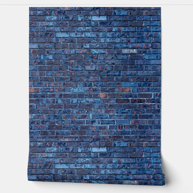 Papier Peint Cool Grunge Bleu Brick Imprimer (Déroulement)