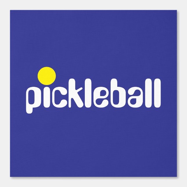 Papier Peint Cool PICKLEBALL Texte blanc jaune sur Royal Blue (Recto)