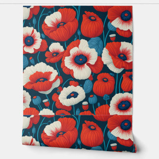 Papier Peint Coquelicot Rouge Vibrant