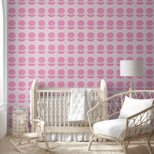 Papier Peint Coquille d'huître rose pour bébé et modèle de perl
