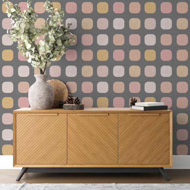 Papier Peint Corail rose rose pâle Motif d'art orange jaune (Créateur téléchargé)