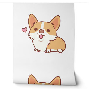Papier Peint Corgi Chien mignon et souriant