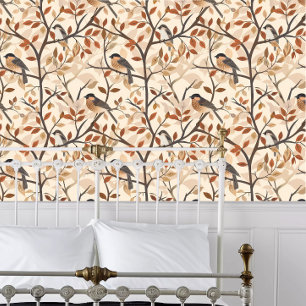 Papier Peint Cottagecore Oiseaux assis dans les arbres