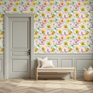 Papier Peint Cottagecore Pastel Floral Peel and Stick Mural
