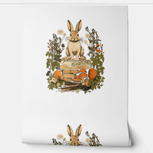 Papier Peint Cottagecore Rabbit Lecture Esthétique Livraison Ou