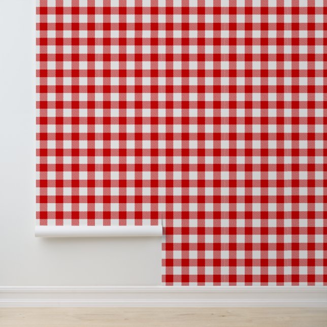 Papier Peint Couleur de fond DIY Buffalo Check Plaid #2 Blanc R (Application)