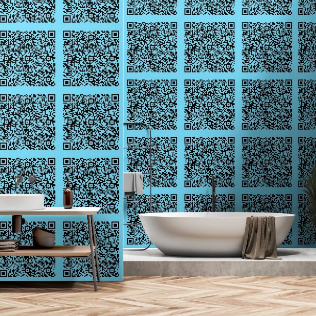 Papier Peint Couleur personnalisée d'analyse de code QR (Salle de bain)