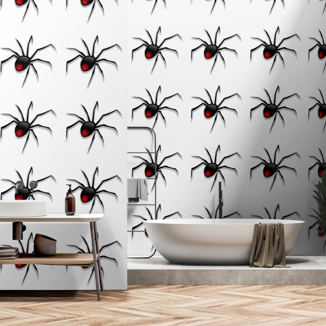 Papier Peint Couleur personnalisée Spider Blanc (Salle de bain)