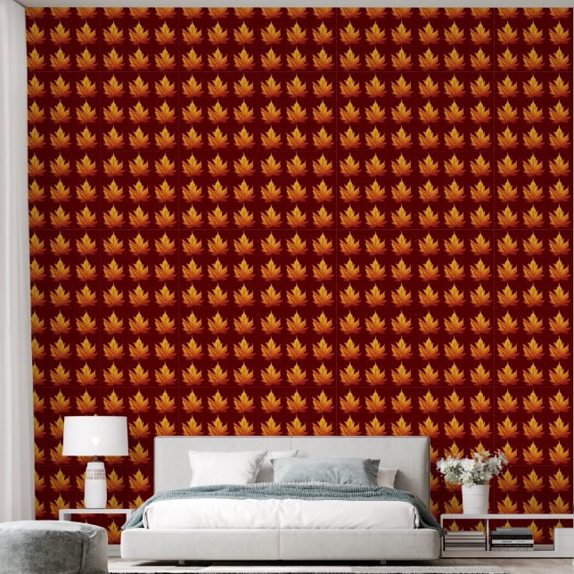 Papier Peint Couleurs d'automne feuille (Chambre à coucher)