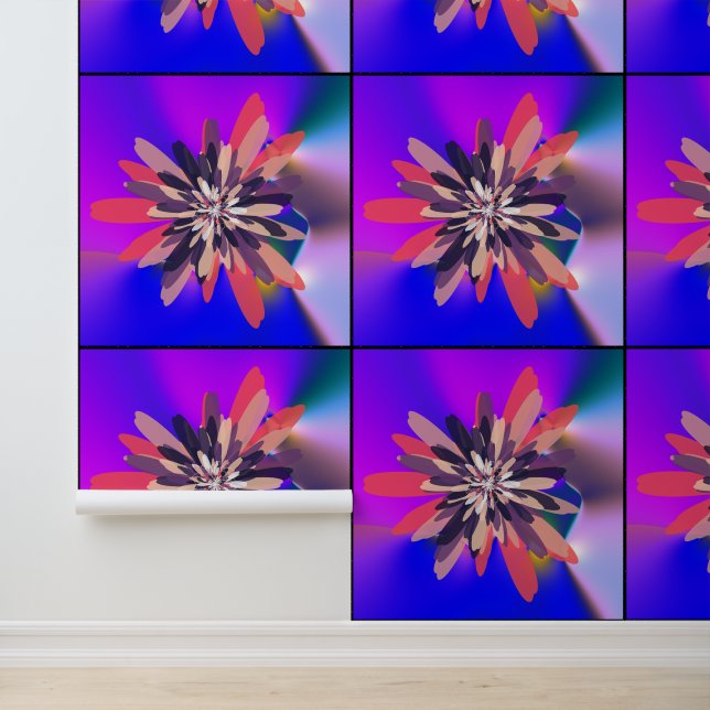 Papier Peint Couleurs Quantiques Art Floral Mandala  (Application)
