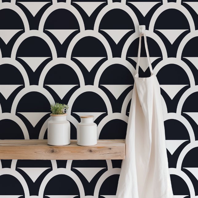 Papier Peint Coupe géométrique noire et blanche (Créateur téléchargé)