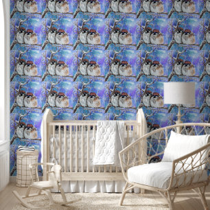 Papier Peint Couple Moineau En Hiver