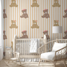Couronnes et arcs ourson rayure rose tendre pour l