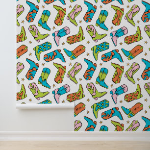 Papier Peint Cowboy Cowgirl Boots Western Motif