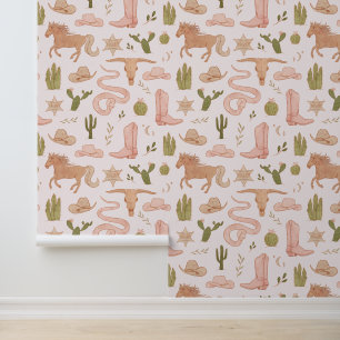 Papier Peint Cowboy Western Girl's Room