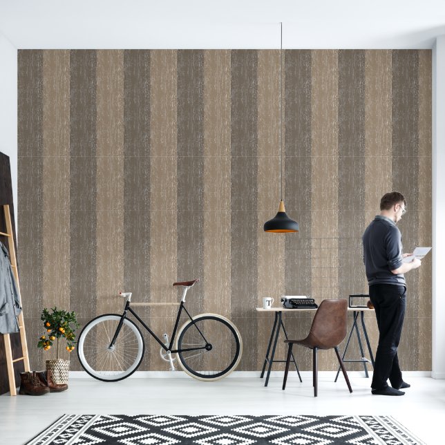 Papier Peint Crackle rayé Texture Beige Et Taupe (Salon)
