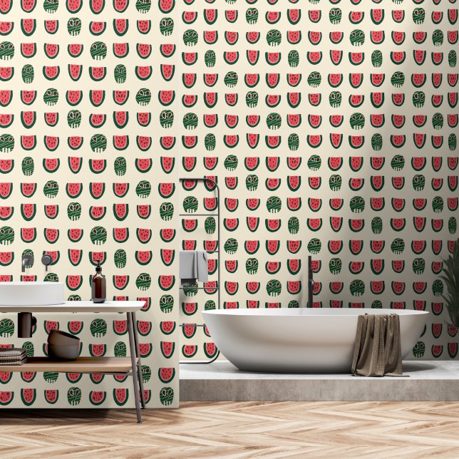 Papier Peint Crâne de pastèque Summerween (Salle de bain)