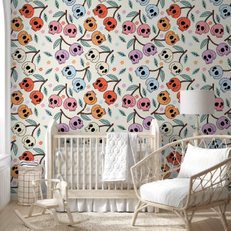 Papier Peint Crâne pastel Design artistique et lunatique