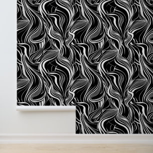 Papier Peint Creative Black and White Seamless Abstraction