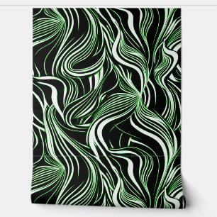 Papier Peint Creative Black, White & Green sans fil Abstraction