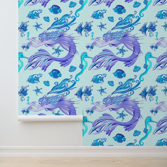 Papier Peint Créature de la fée mauve de sirène (Application)