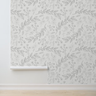 Papier Peint Crème botanique florale