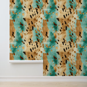 Papier Peint Crème Brown Aqua Cowhide