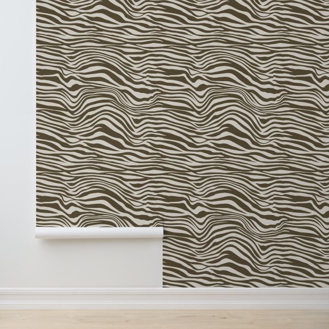 Papier Peint Crème Brown Zebra Animal (Application)