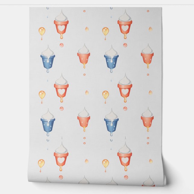 Papier Peint Crème glacée fondue (Déroulement)