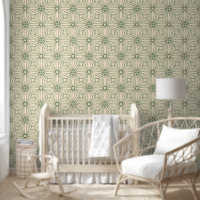 Crème Motif répétée géométrique verte Sage