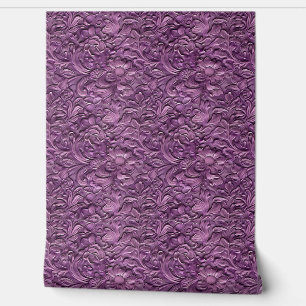 Papier Peint Cuir vintage violet noir faux-outil