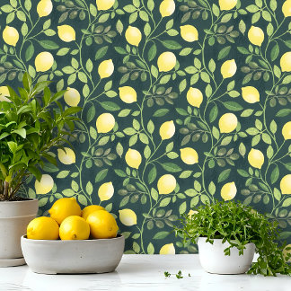 Papier Peint Cuisine botanique de la branche de citron