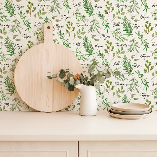 Papier Peint Cuisine Jardin d'Herbes Vibrant (Créateur téléchargé)