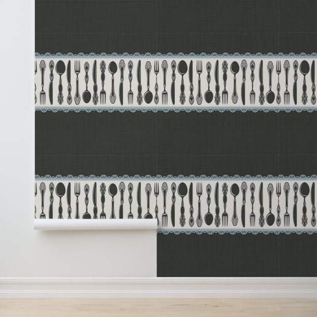 Papier Peint Cuisine Vintage Retro Aquarelle Cuisine (Application)