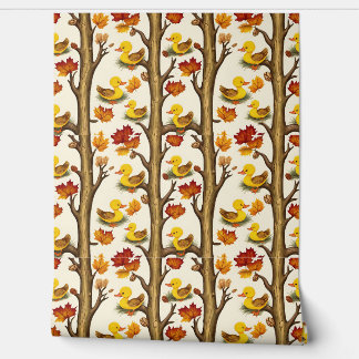 Papier Peint Curieux colliers et feuilles d'automne Design Moti