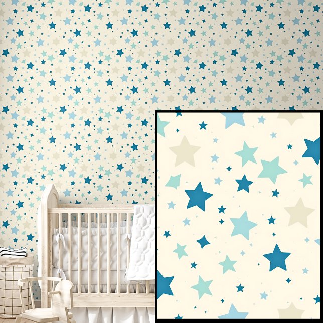 Papier Peint Cute Aqua & Blue Stars (Créateur téléchargé)