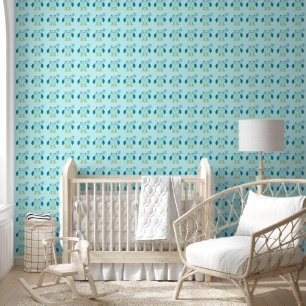 Papier Peint Cute Blue Baby Boy Owl Patterned