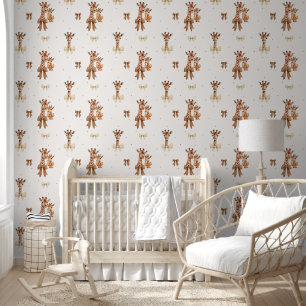 Papier Peint Cute Boho Giraffe Motif Baby Girl Nursery