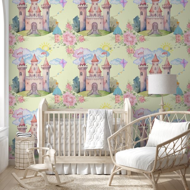 Papier Peint Cute castle princess sky  (Enfants)