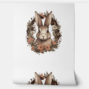 Papier Peint Cute Cottagecore Floral Rabbit Femmes esthétiques 