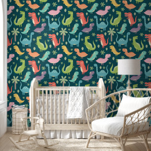 Papier Peint Cute Dinosaur Motif Enfants Salle Nursery Fond d'é