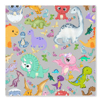 Cute Dinosaur Motif sur Grey |