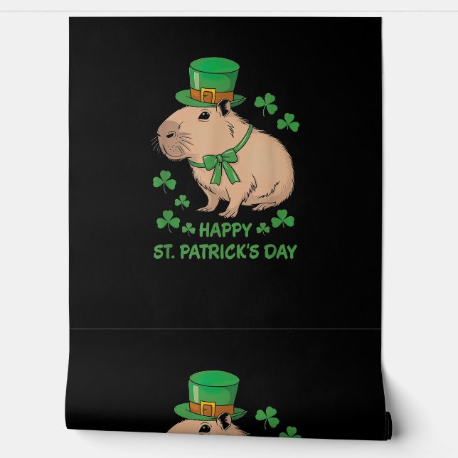 Papier Peint Cute Irish Capybara Leprechaun Bonne St Patrick (Déroulement)